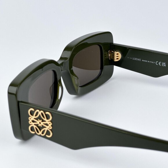 Loewe ANAGRAM LW40101I 96E Women BRAND NEW Sunglasses Green Brown Rectangular - Picture 9 of 11